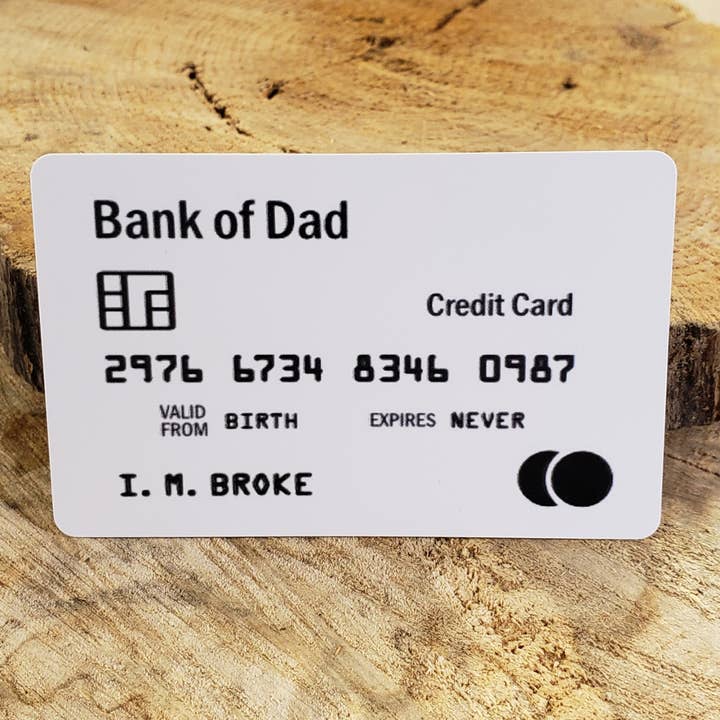 Design Time Gifts - Wholesale Gag Gift/Novelty Gift - Bank of Dad Fake CC, Funny gag gift wallet card
