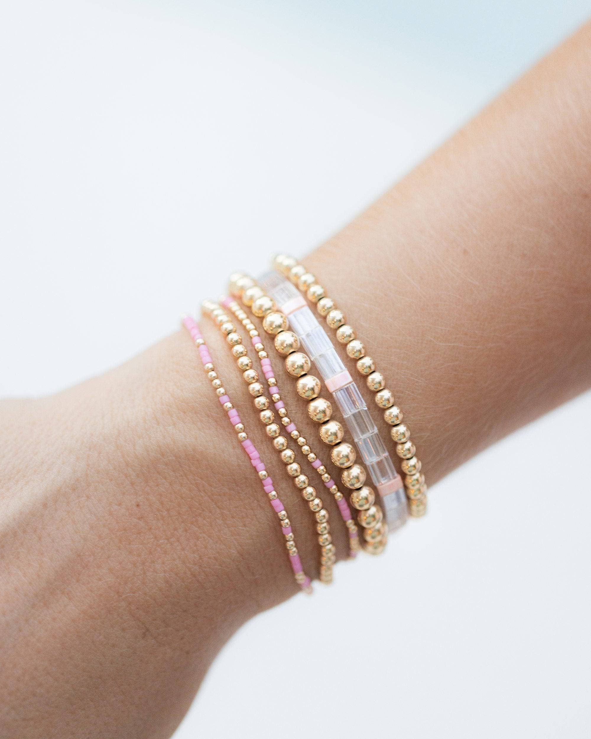 Coast and Cove - Wholesale Beaded Bracelet - Goldie Sprinkle - Pink1