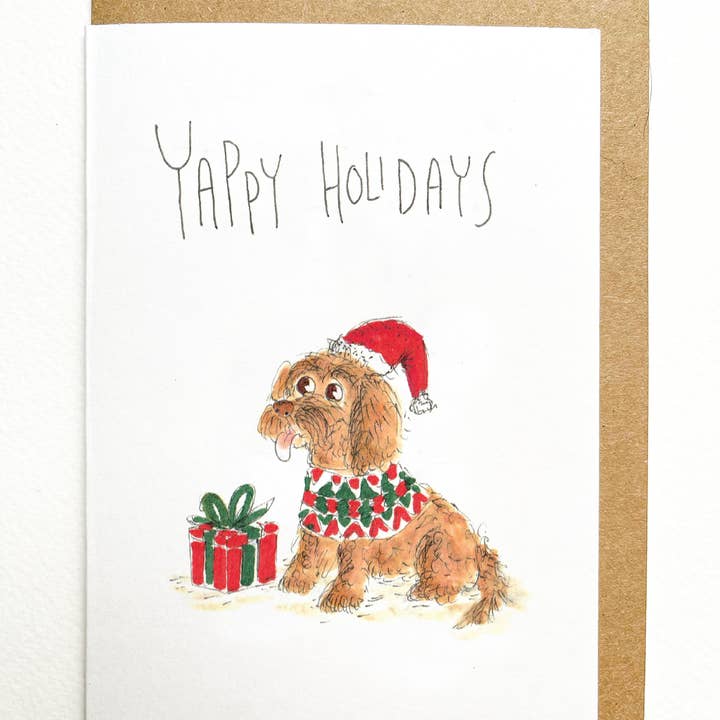Well Drawn - Wholesale Christmas card - Yappy Holidays1