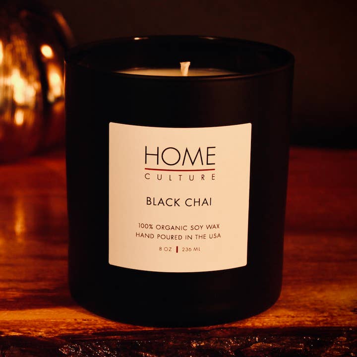 8 oz Black Chai Candle for wholesale by Home Culture