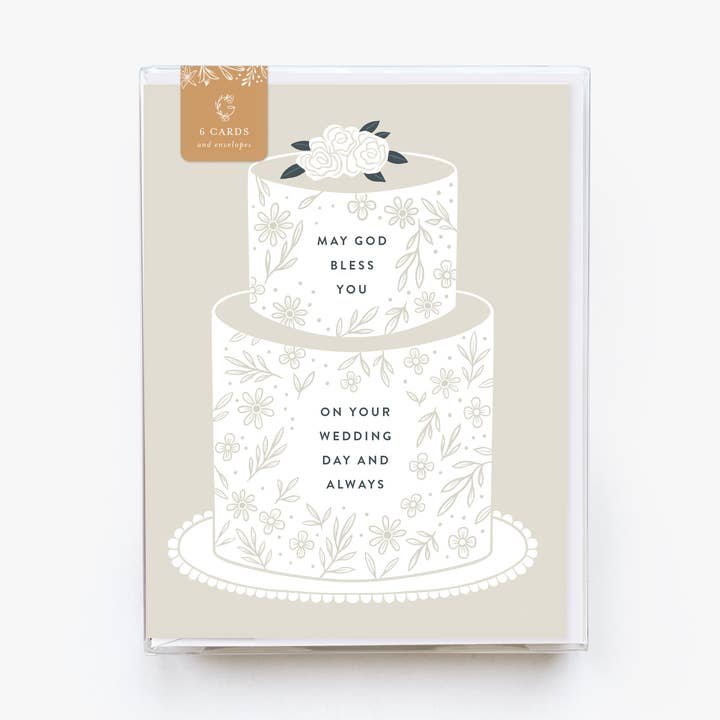 Wedding Cake Card - Box of 6 for wholesale by Gratia Design Co.
