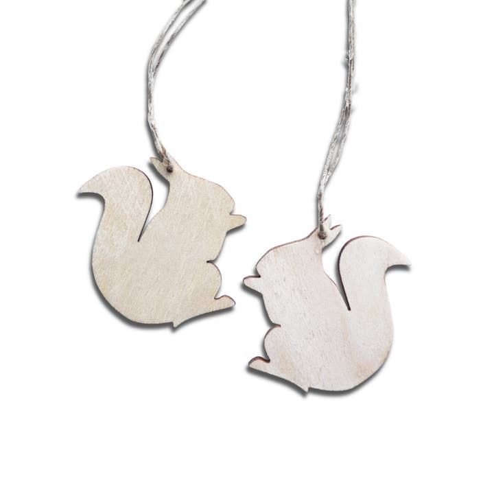 Décorations de sapin de Noël en forme d'écureuil en bois — lot de 2 pour la vente par Papurino