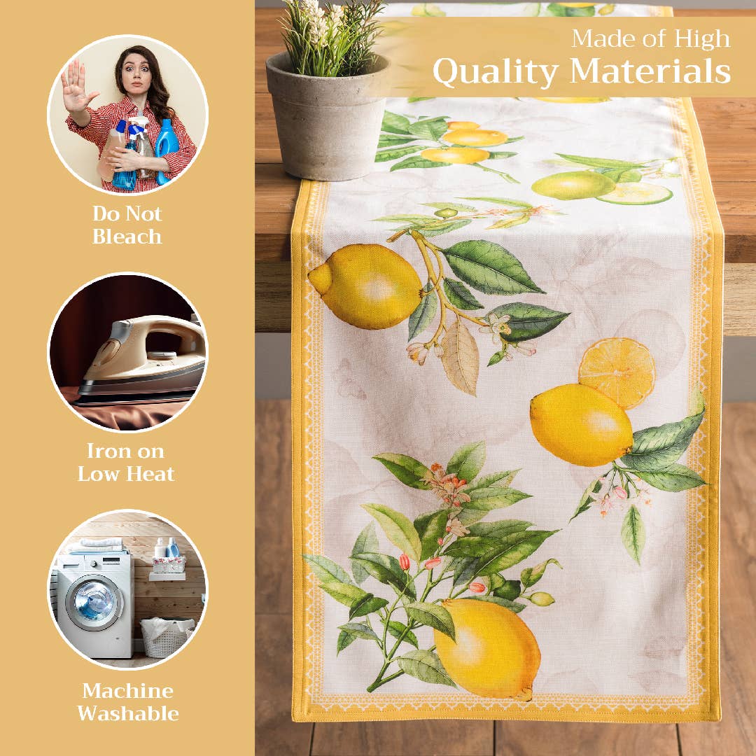 Maison d'Hermine - Design in Every Thread - Wholesale Table Runner - Table Runner 100% Cotton - Double Layer - Limoncello2