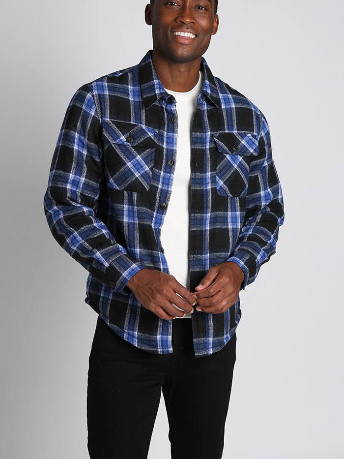 JACHS NY - Wholesale Shirt Jacket/Shacket - Men's - Sherpa Lined Flannel Shirt Jacket
