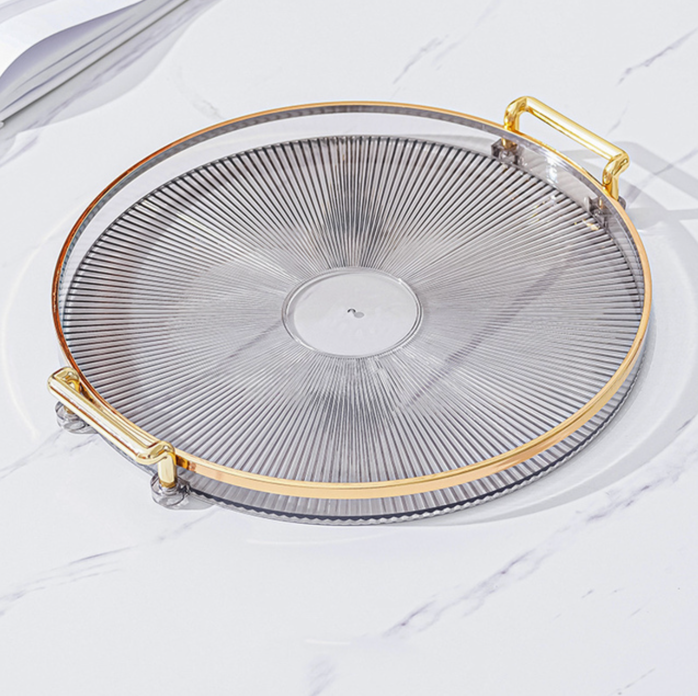 Homerely (We Cover All Import Duties) - Vendita all'ingrosso Vassoi decorativi - Vassoio portaoggetti decorativo con doppia maniglia1