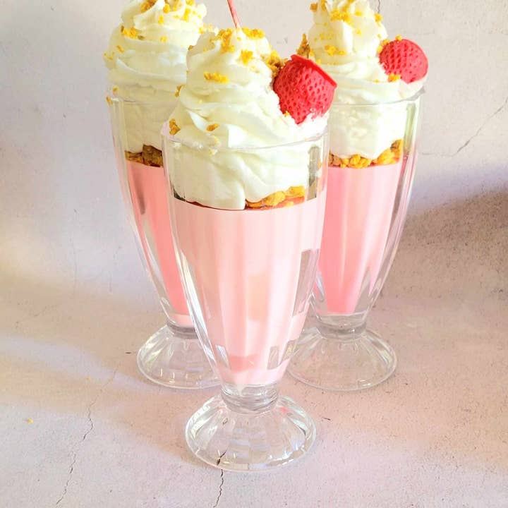 Sugar & Geek Candle Co. - Wholesale Novelty Candle - Strawberry Milkshake dessert candle