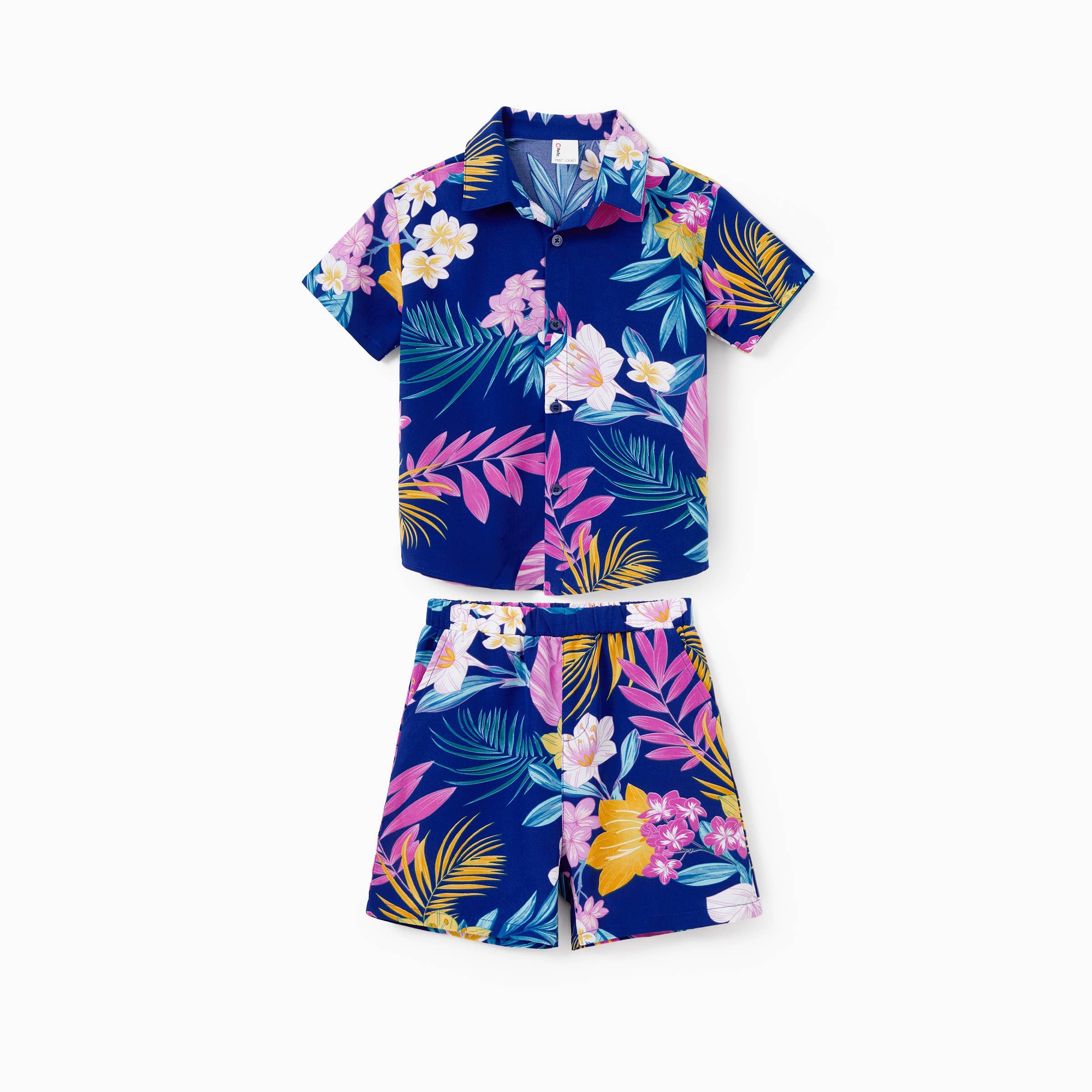 Blu profondo Abito o Set di Camicia e Pantaloncini Tropicale Hawaiano per Famiglia in vendita all'ingrosso su Faire1