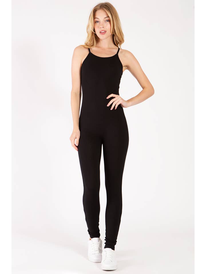 Color 5 - Wholesale Jumpsuit - Women's - Solid color basic style cotton spandex camisole jumpsuit
