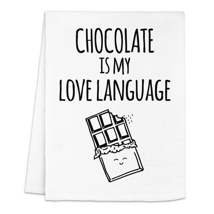 Chocolate Is My Love Language - Kitchen Towels for wholesale by Moonlight Makers