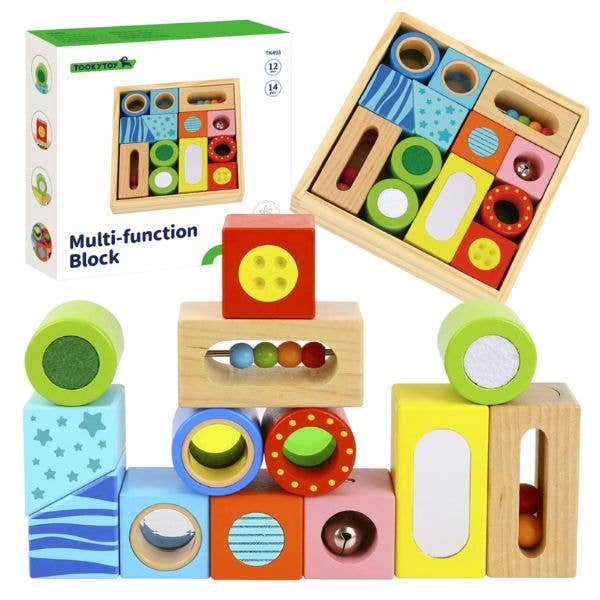 St. Louis Wholesale LLC - Wholesale Wood Toy - Kids - TookyToy - #TK493 -CTR The Multi-Function Block Box - High0