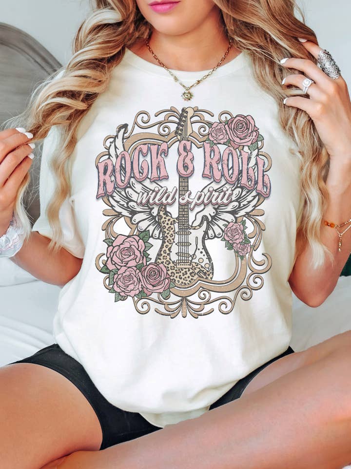 Wild Spirit Rock & Roll Grafik-T-Shirt | Aesthetic Collection für den Großhandel von KOKO + FOX WHOLESALE