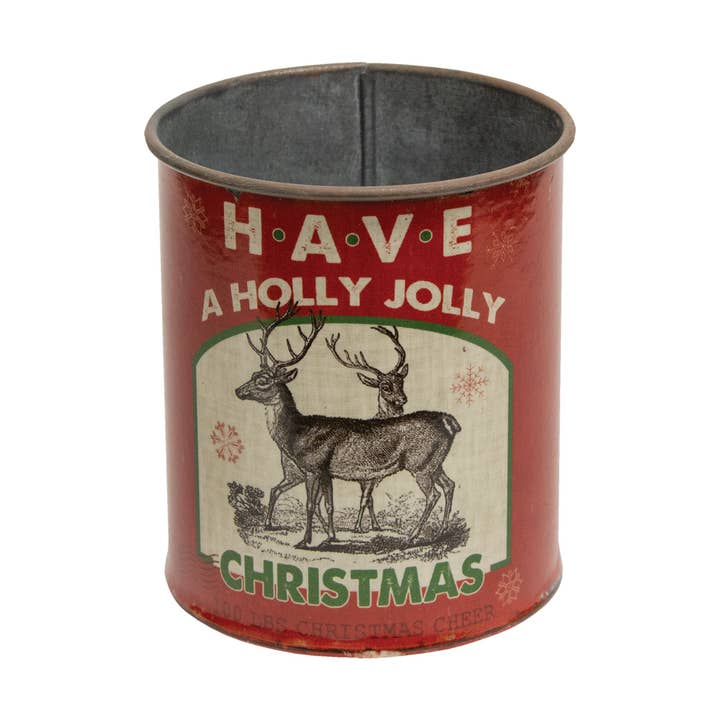 The Hearthside Collection - Wholesale Christmas Decoration - Holly Jolly Christmas Metal Can
