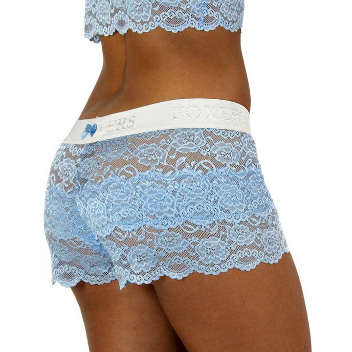 Helles Blau Lt Blue Lace Boxers Elfenbein Logo-Band für den Großhandel auf Faire2