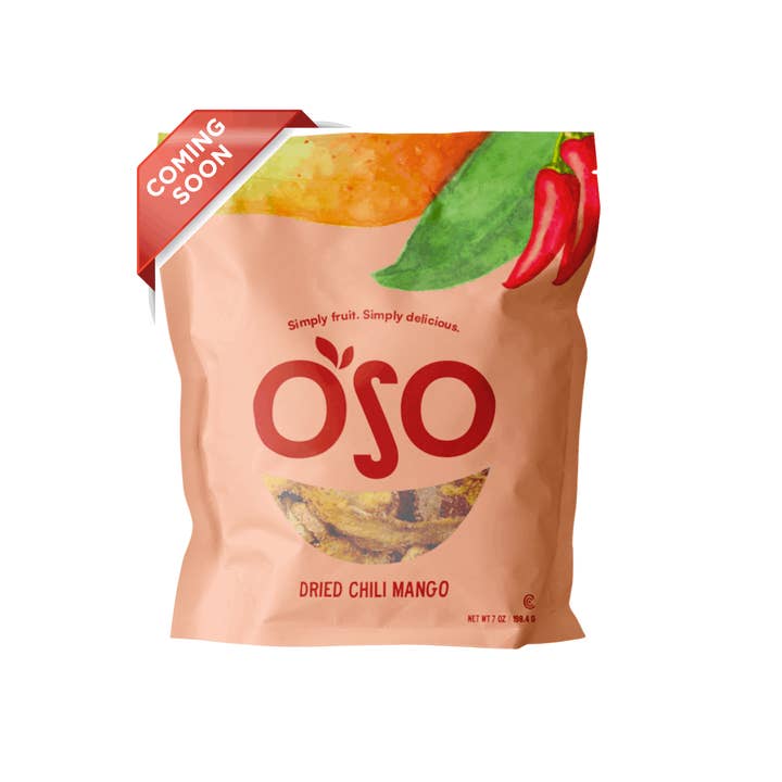 Torkad Chili Mango - 198 g påse - Ny storlek! för wholesale av OSO SNACKS