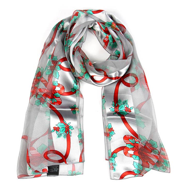 SERENITA - Wholesale Scarf - Unisex - Christmas Scarf Tree Wonderland Candy Cane Holiday Gift