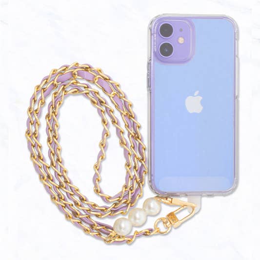 Suzie Q USA - Wholesale Phonecase Strap - Faux Leather Chain Phone Strap with Pearls