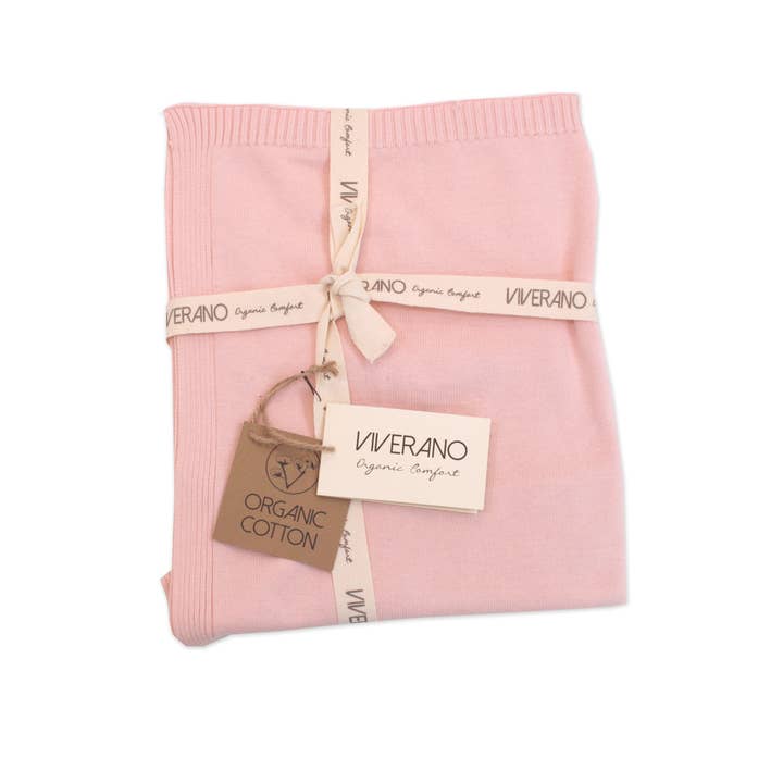 Viverano Organics - Wholesale Bedding Blanket - Kids & Baby - Milan Pastel Baby Blanket Sweater Knit (Organic Cotton)