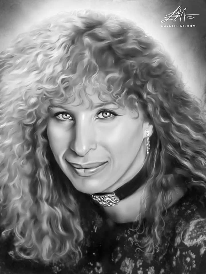 Barbara Streisand für den Großhandel von Wayne Flint Digital Portraits