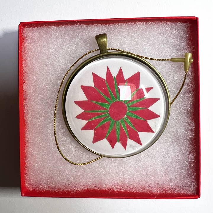 Quilt Design Jewelry - Wholesale Ornament - Holiday Decor Christmas Ornament, Noel Star Design3