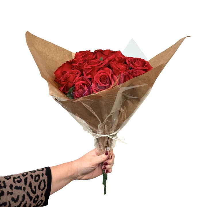Jacobson - Wholesale Flat Wrap - 19"L Pre Fold Kraft Paper Sleeves w/ Cello - Floral Supplies