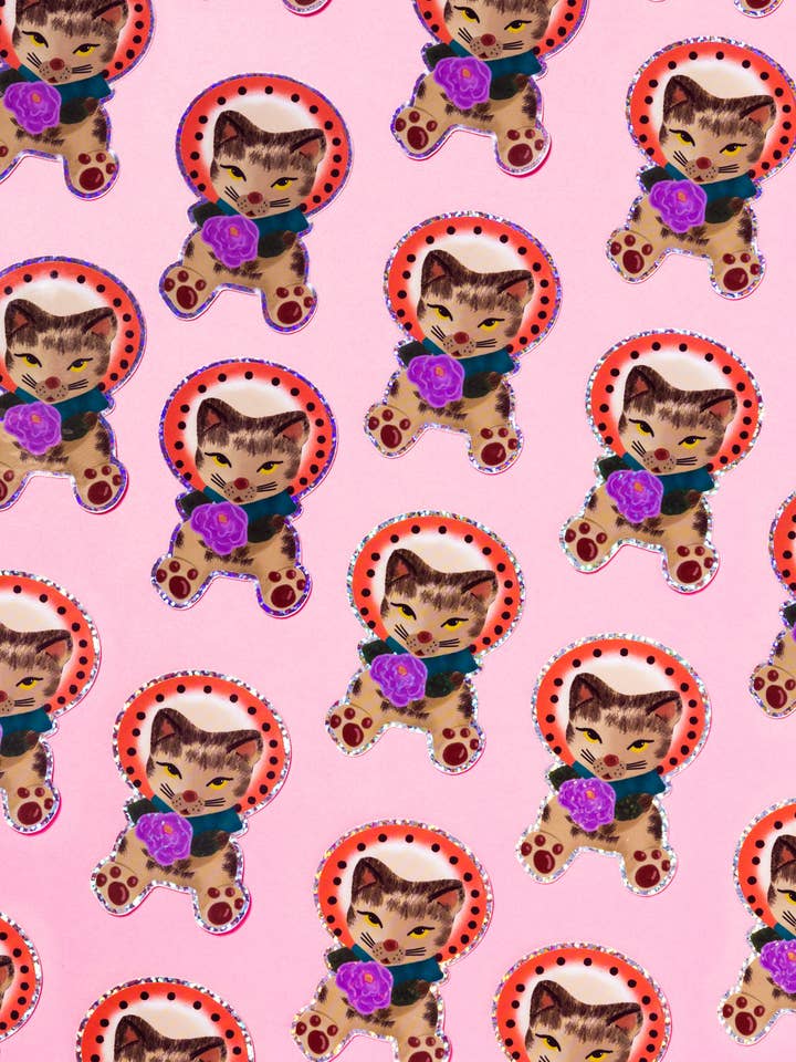 Loretta The Cowgirl Cat Sticker for wholesale by SMO Ceramics & Stuff