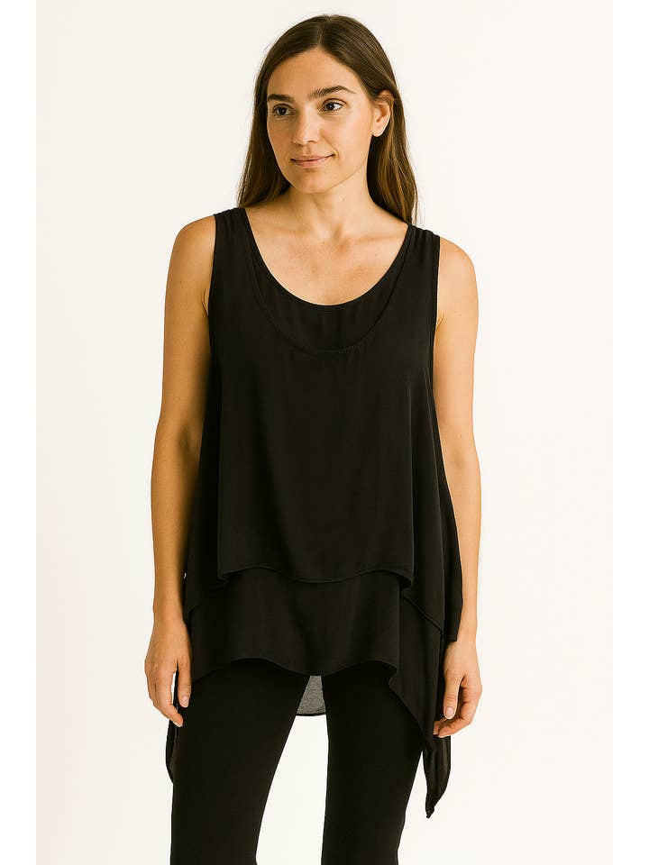 Lucy Sparks – wholesale Shirt – Women’s – COLD WASHED 2 PIECE SLEEVELESS TOP1