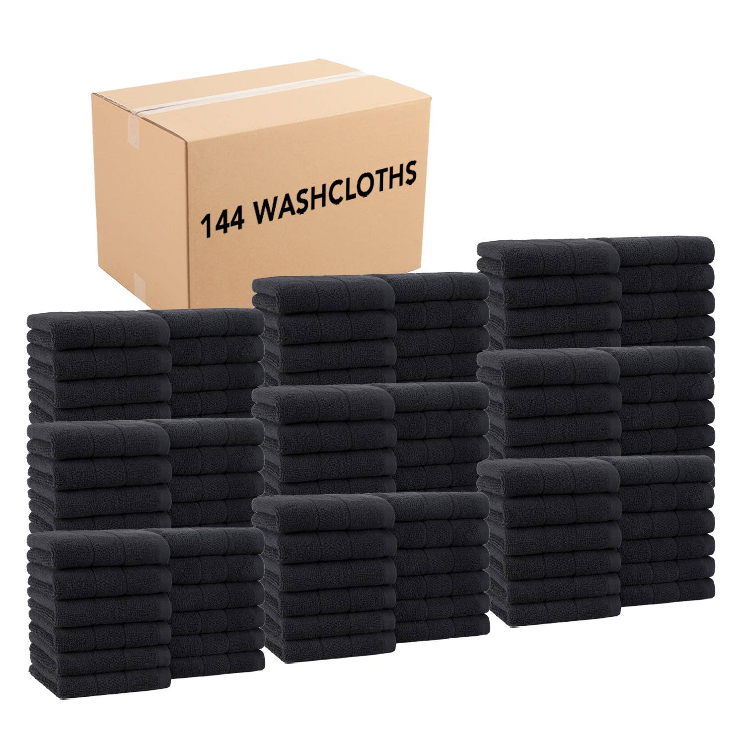 Arkwright Home - Wholesale Wash Cloth - Family Essentials Cotton Washcloths (Bulk Case of 144) 12x1212