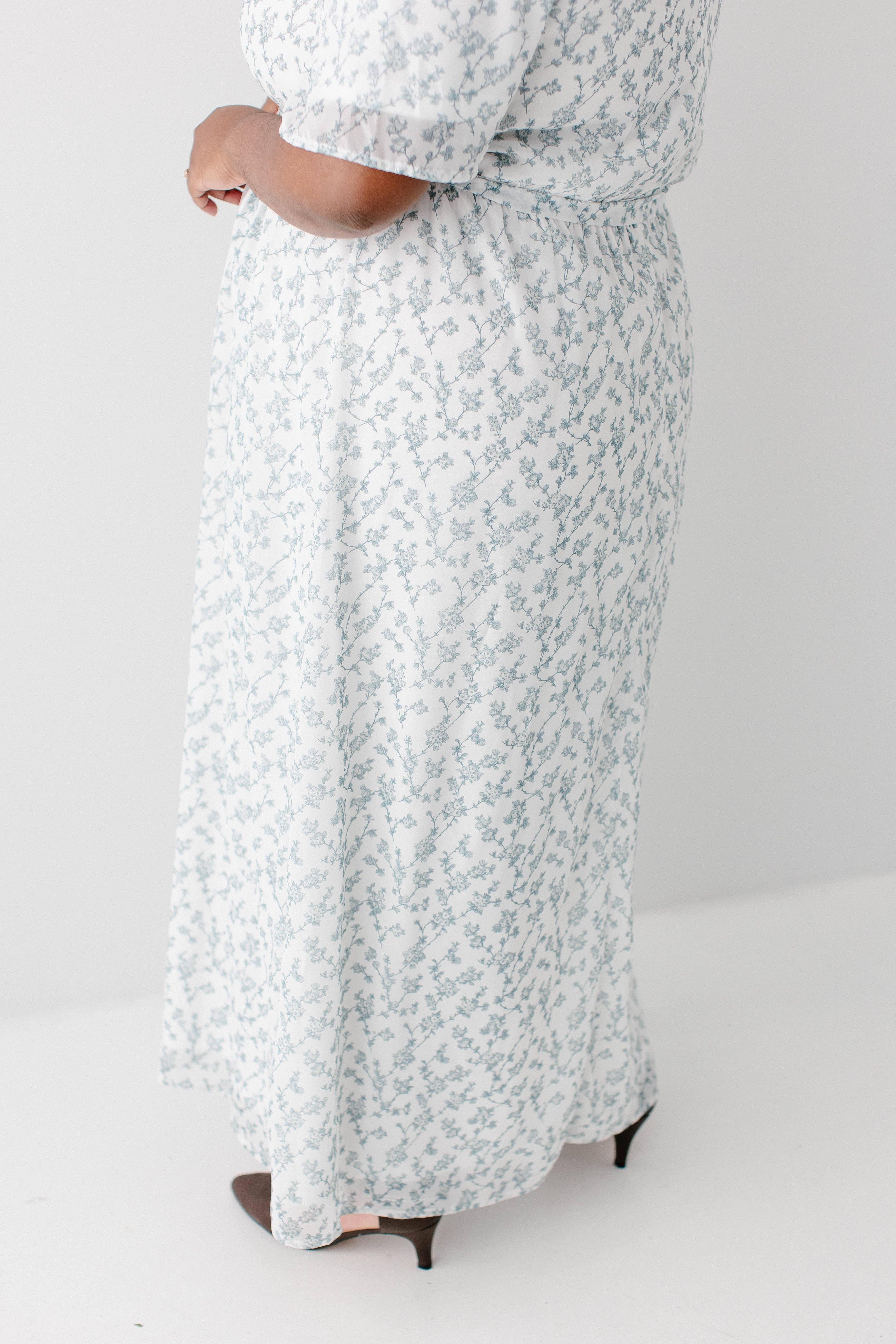 Sage 'Esther' Floral Print Maxi Dress for wholesale on Faire12