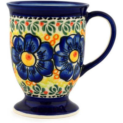 Polmedia Polish Pottery - Vente Tasse à café - Mug 9 oz Thème beauté estivale UNIKAT