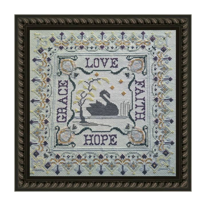 The Wishing Thorn - Wholesale Embroidery/Cross Stitch Supplies - Swan Sampler Pattern1