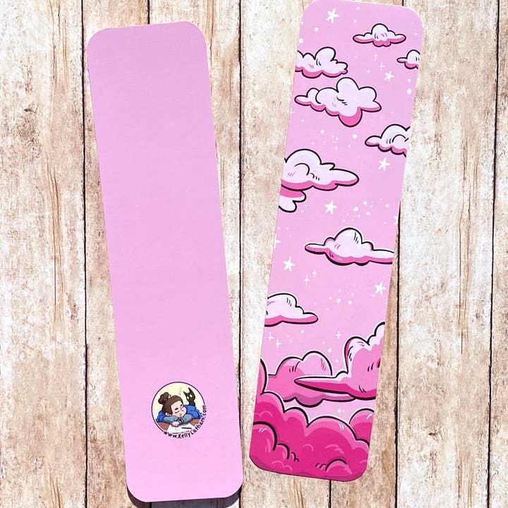 Kelly Latham Art - Wholesale Bookmark - Pink Sky Bookmark - Bookstore, Book Lover, Starry Night Cute