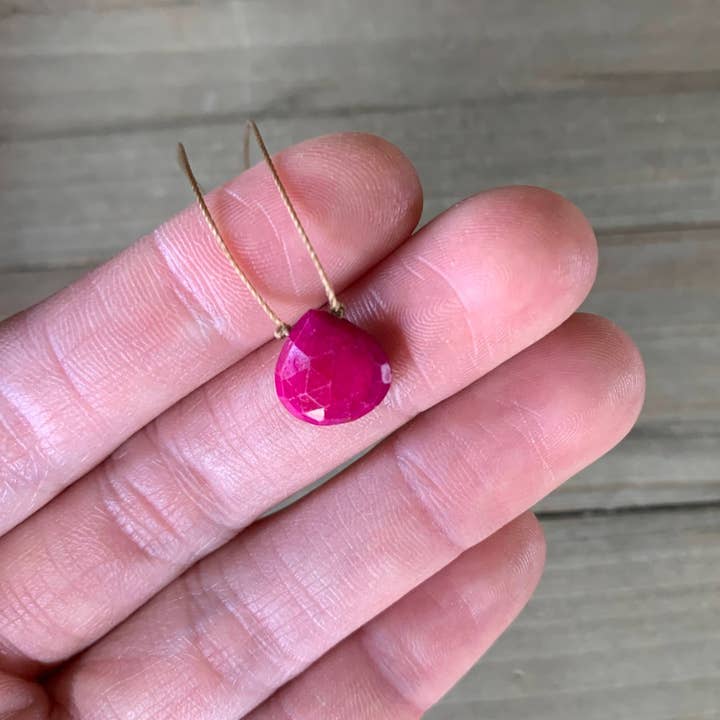 Merelani Designs - Wholesale Pendant/Charm Necklace - Ruby Faceted Teardrop Necklace2