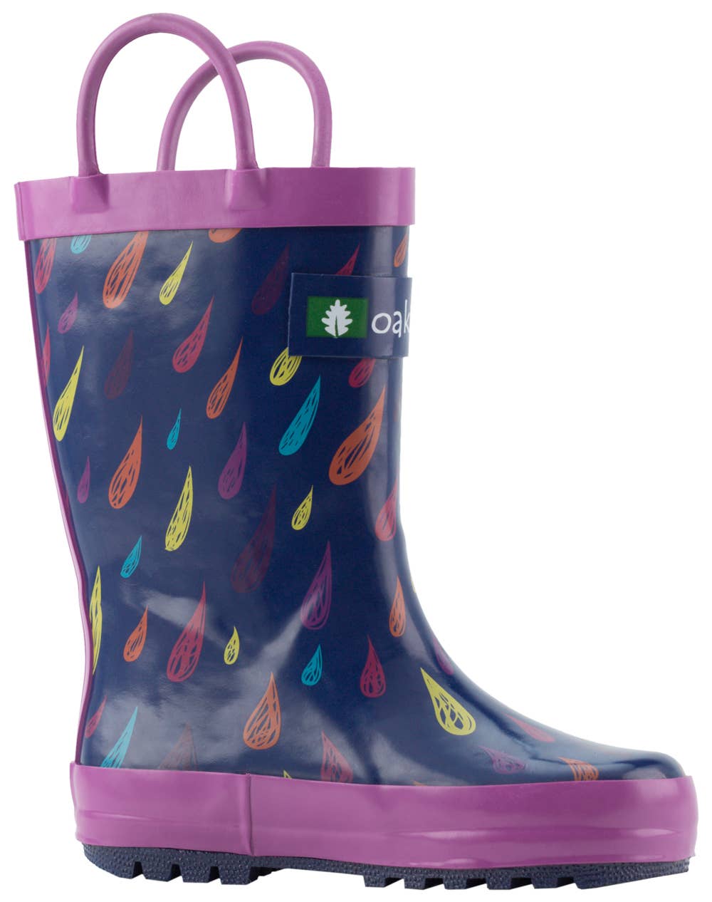 Oaki - Wholesale Rain Boots - Kids - Loop Handle Boots, Colorful Raindrops1