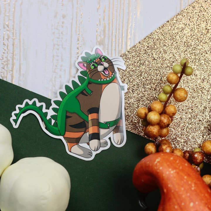 Waterproof Glow in the Dark Vinyl Chonkasaurus Sticker for wholesale by Rye & Co.