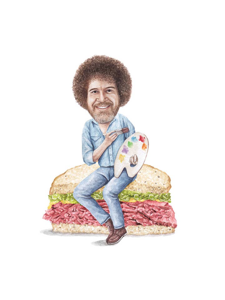 Bob Ross - Akvarelltryck för wholesale av Celebs on Sandwiches