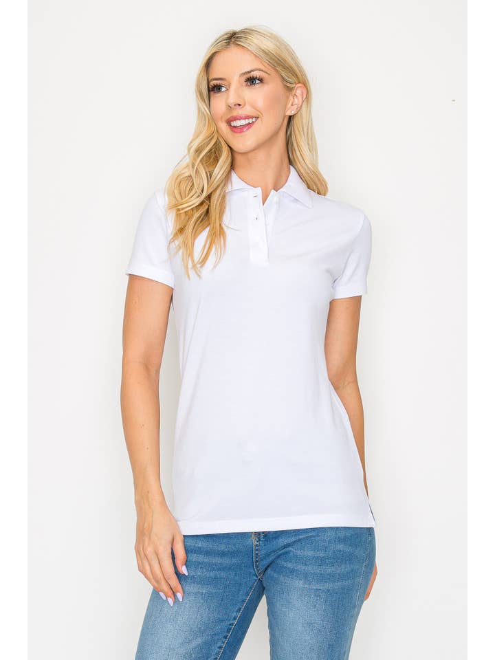 Vanilla Monkey - Vendita all'ingrosso Top in maglia - Donna - Maglietta Polo in Piqué Uniforme9