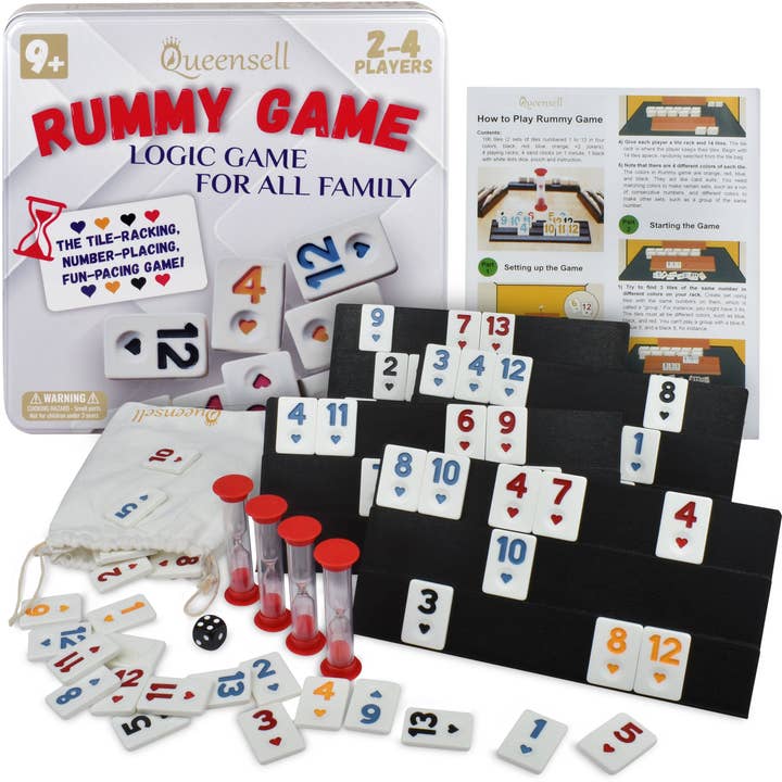 Queensell - Wholesale Board Game - Rummy Cube Game with Case, Board Game for Kids and Adults