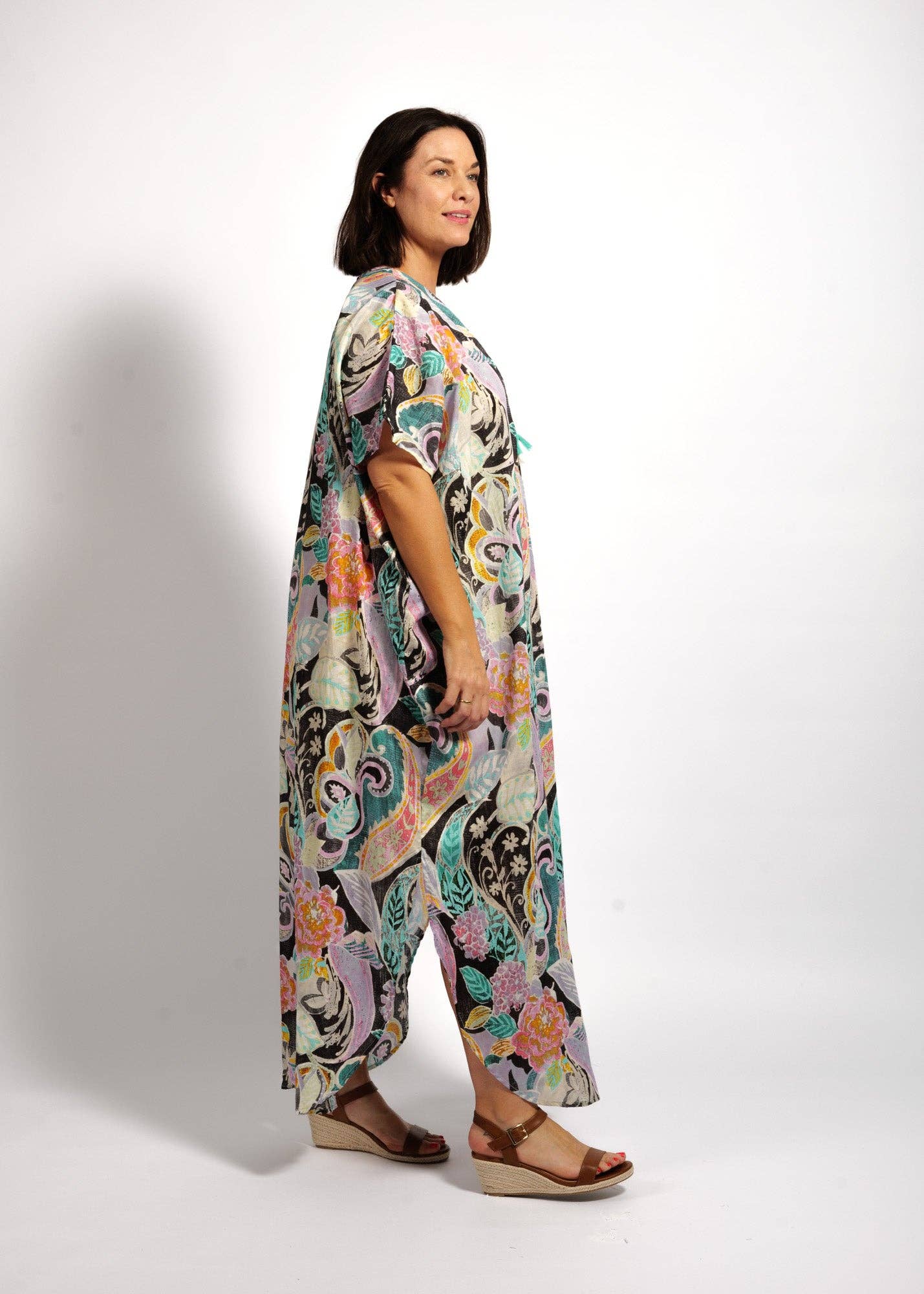 Mozaic by Euro Dreaming - Wholesale Kaftan – Women's - Isla Kaftan in Black Wash1