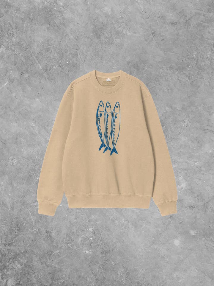 The Clandestine Underground - Wholesale Graphic Sweatshirt - Unisex - Three Little Fish Boxy Cotton 90's Sweatshirt1