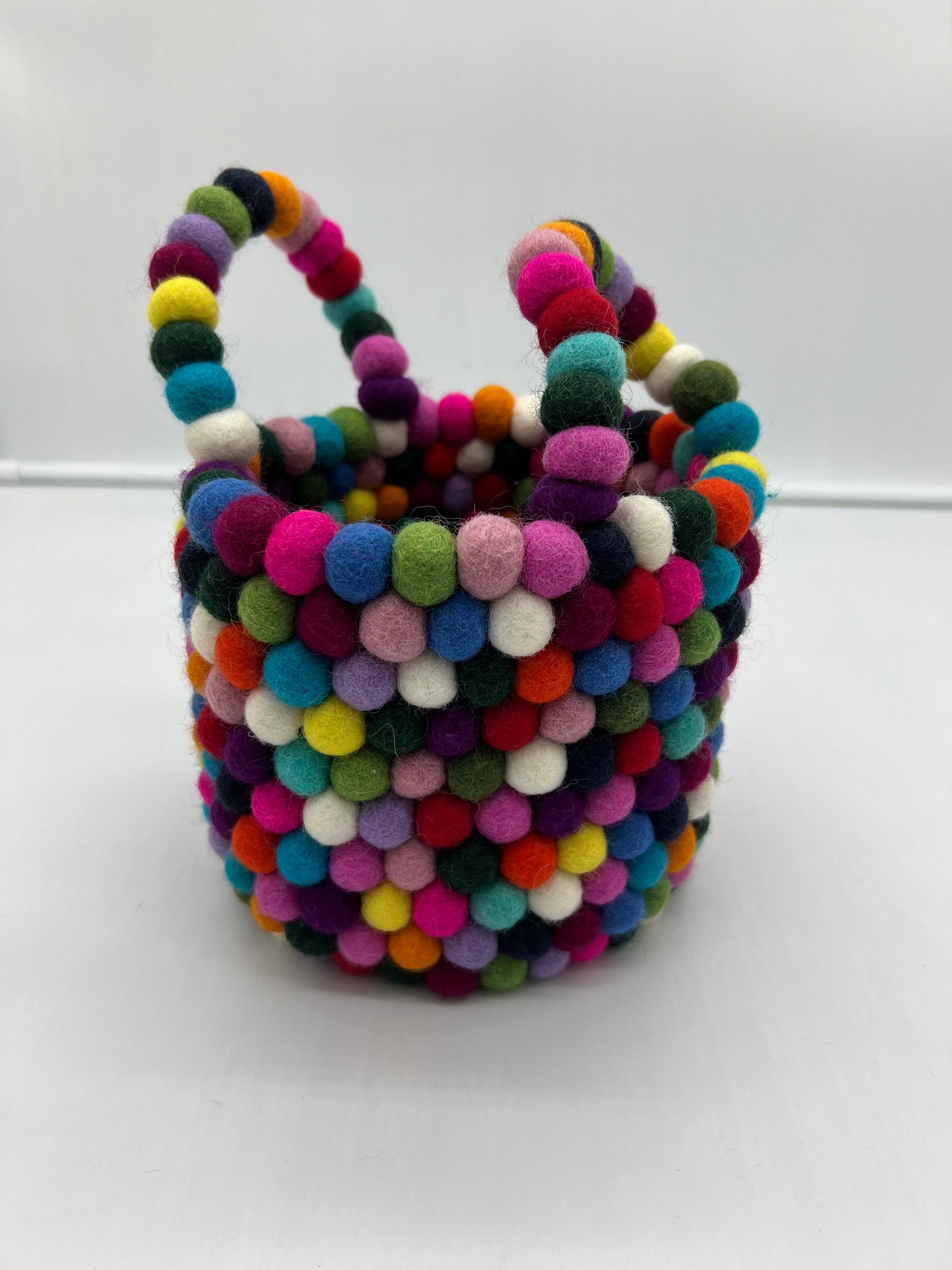 NURBU INC. - Wholesale Basket - Felt ball basket (FBB02)