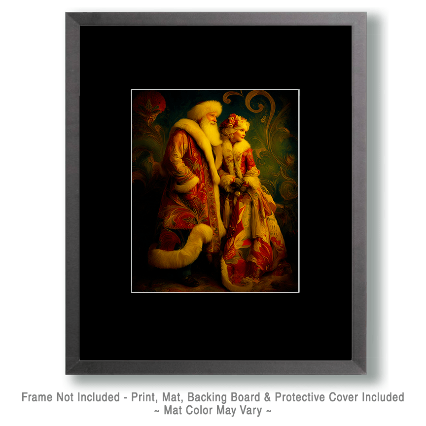 Mowbi - Wholesale Christmas Wall Art - Mr. & Mrs. Claus Christmas Art Print - 8"x10" Artwork1