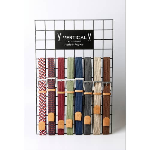 VERTICAL L'ACCESSOIRE - Wholesale Riem - Uniseks - Bordeauxrode elastische gevlochten riem2