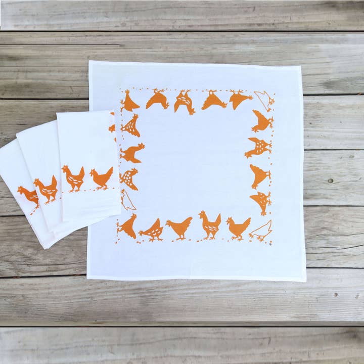 New! Napkin Set - Chickens for wholesale by Kei & Molly Textiles, LLC