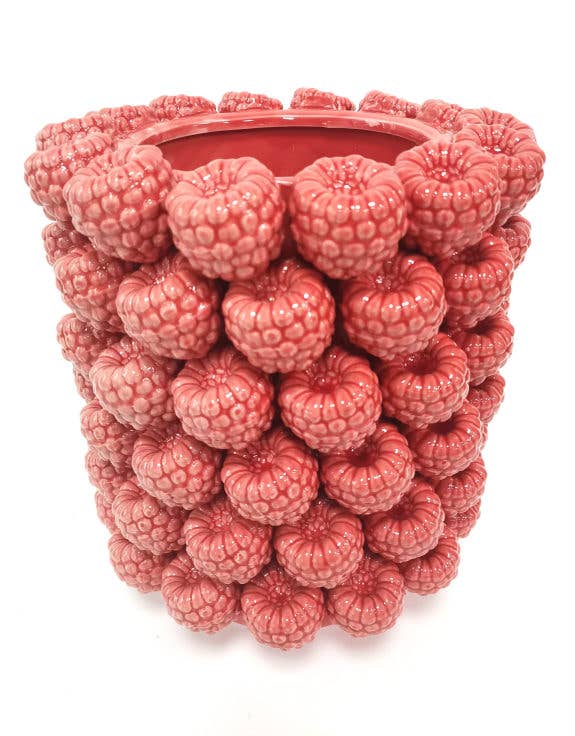 McGowan & Rutherford Ltd - Vendita all'ingrosso Vasi - Grande vaso in ceramica con decorazioni multiple a lampone