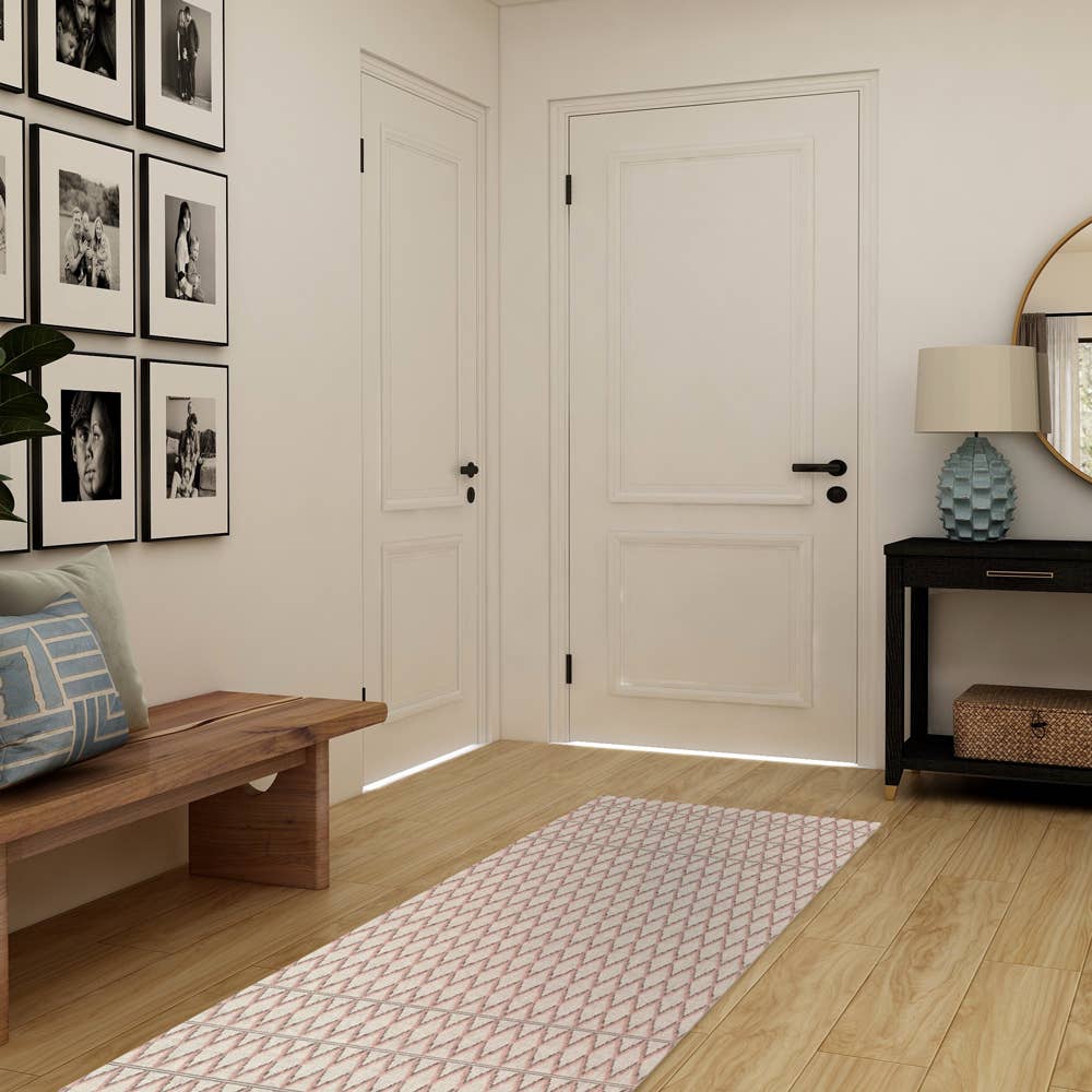 Tempaper & Co ® - Wholesale Floor Mat - Chevron Pink Vinyl Floor Mat, 36" x 90"2