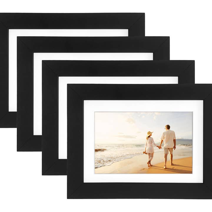 Black Americanflat Picture Frame with Mat - Set of 4 for wholesale on Faire