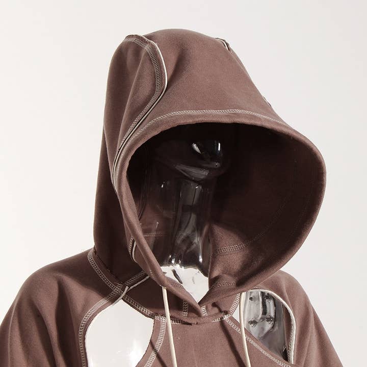 Productseeker – wholesale Hoodie – Women's – TP027 Chic Hip-Hop Hoodie - Bright Lines & Short Style15