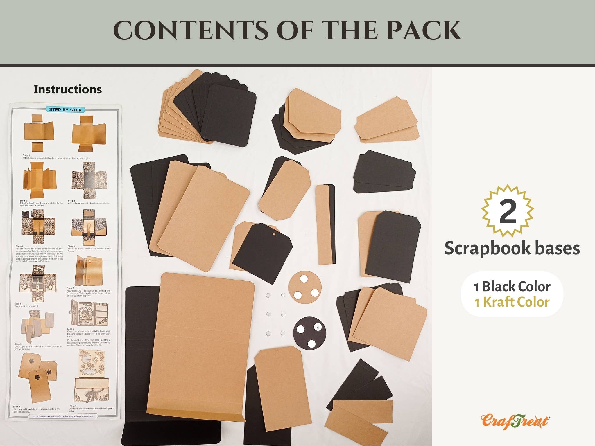 CrafTreat - Vente Scrapbooks - Lot de 2 modèles de scrapbooking à trois volets CrafTreat2