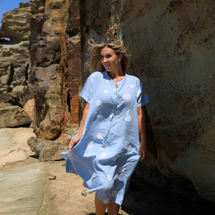 6006 Celeste Vera May Italiaanse linnen jurk voor wholesale door VeraMay