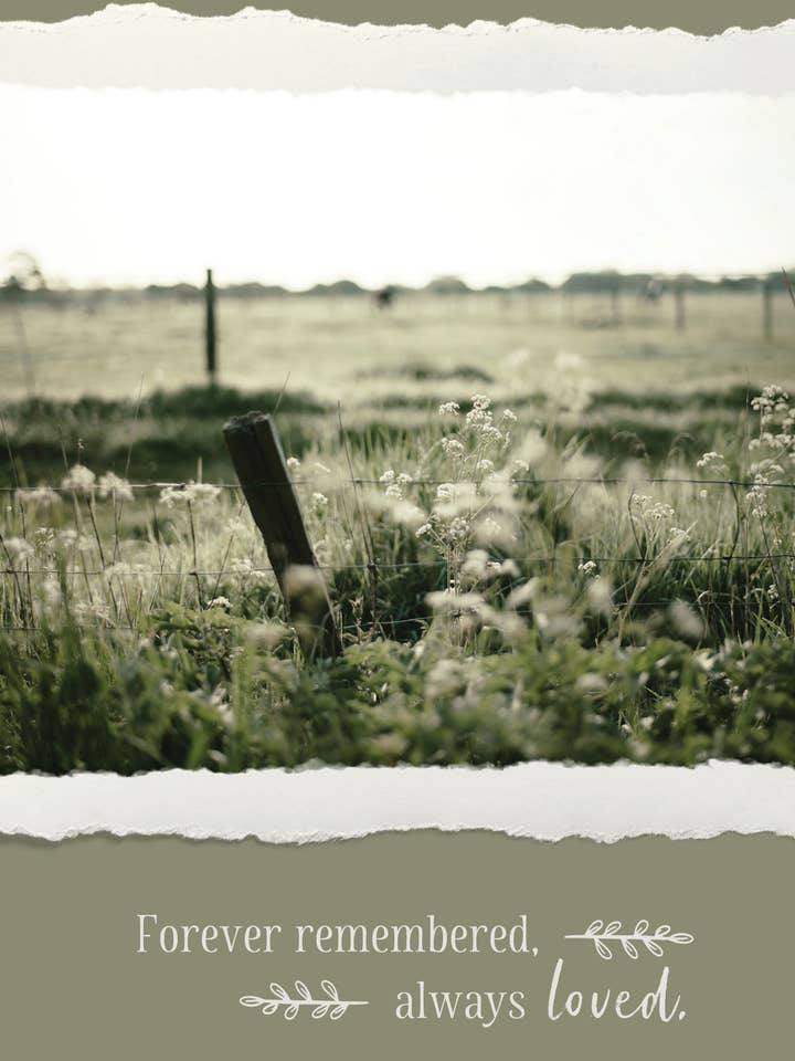 SY/Fence Forever Remembered Always Loved Sympathy Card for wholesale by Greeting Cards by Norcard